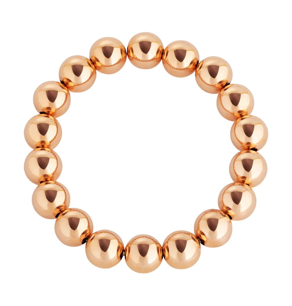 10mm Rose Gold Filled Beaded Bracelet