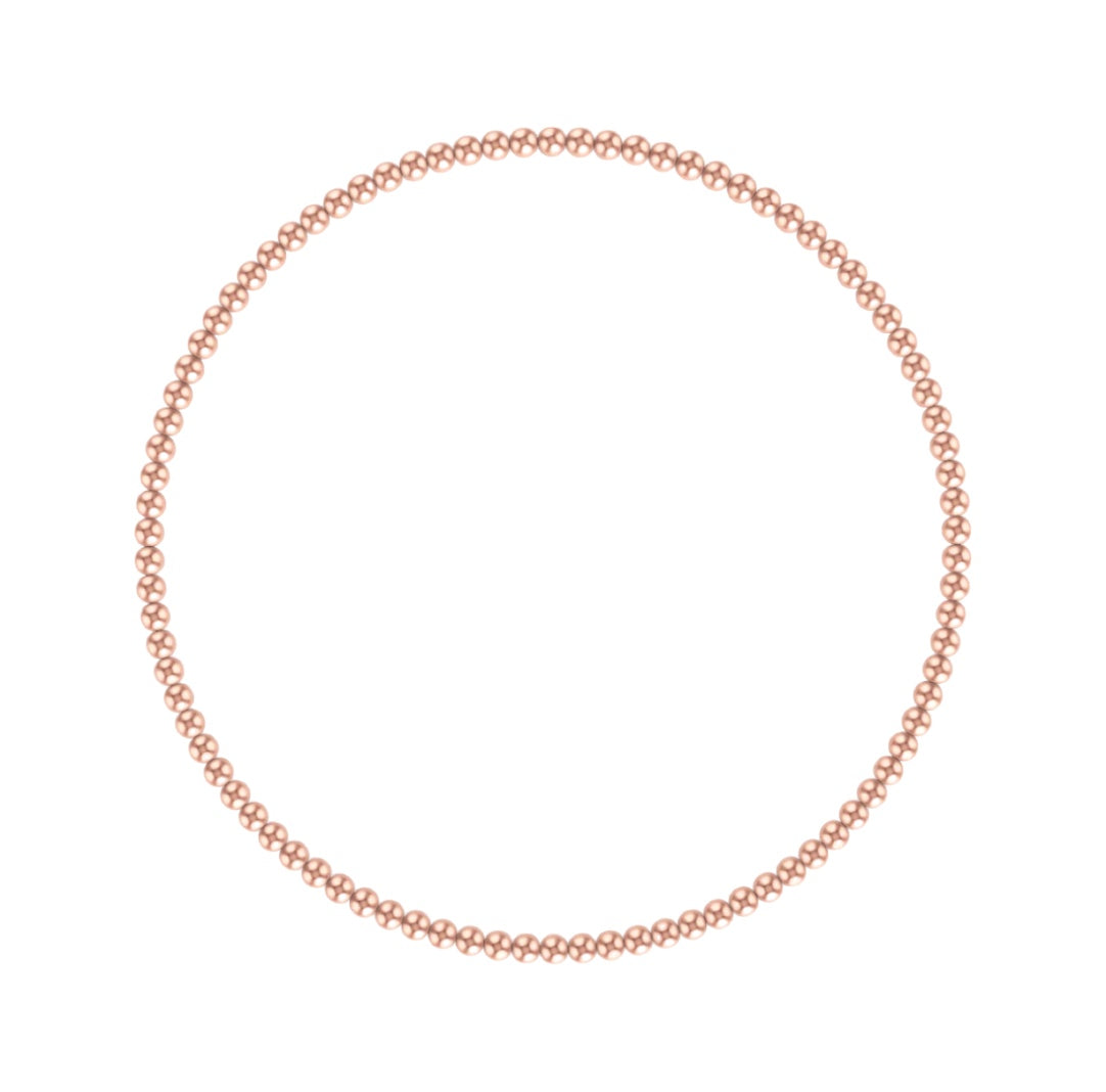2mm Rose Gold Filled Beaded Bracelet