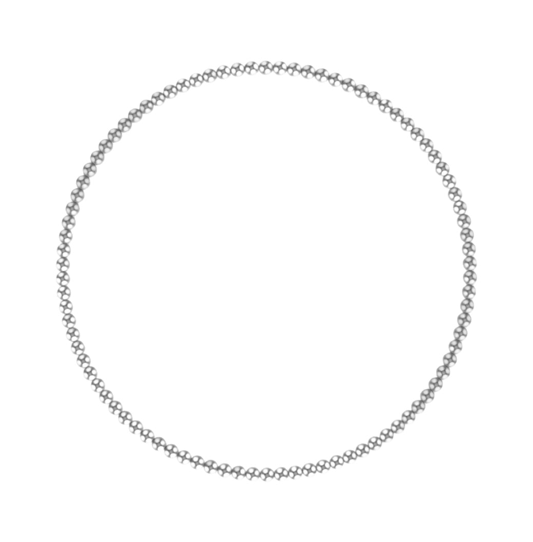 2mm Sterling Silver Beaded Bracelet