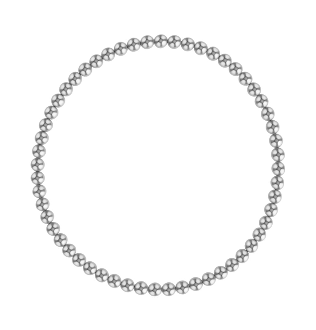 3mm Sterling Silver Beaded Bracelet