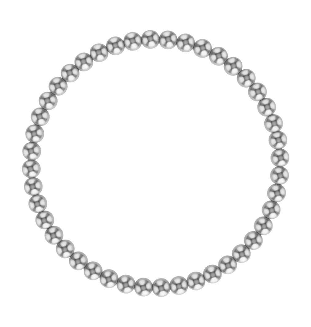 4mm Sterling Silver Beaded Bracelet