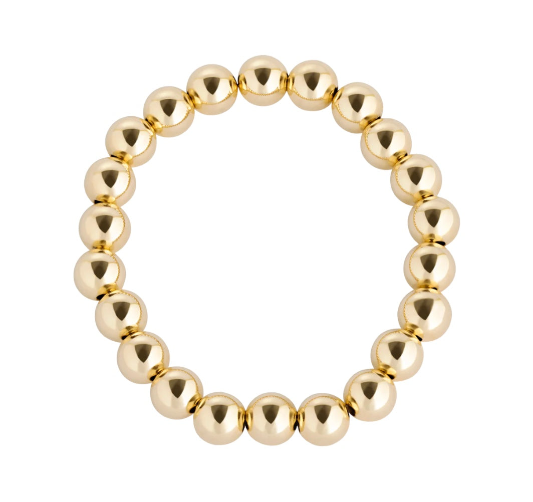 8mm Gold Filled Beaded Bracelet