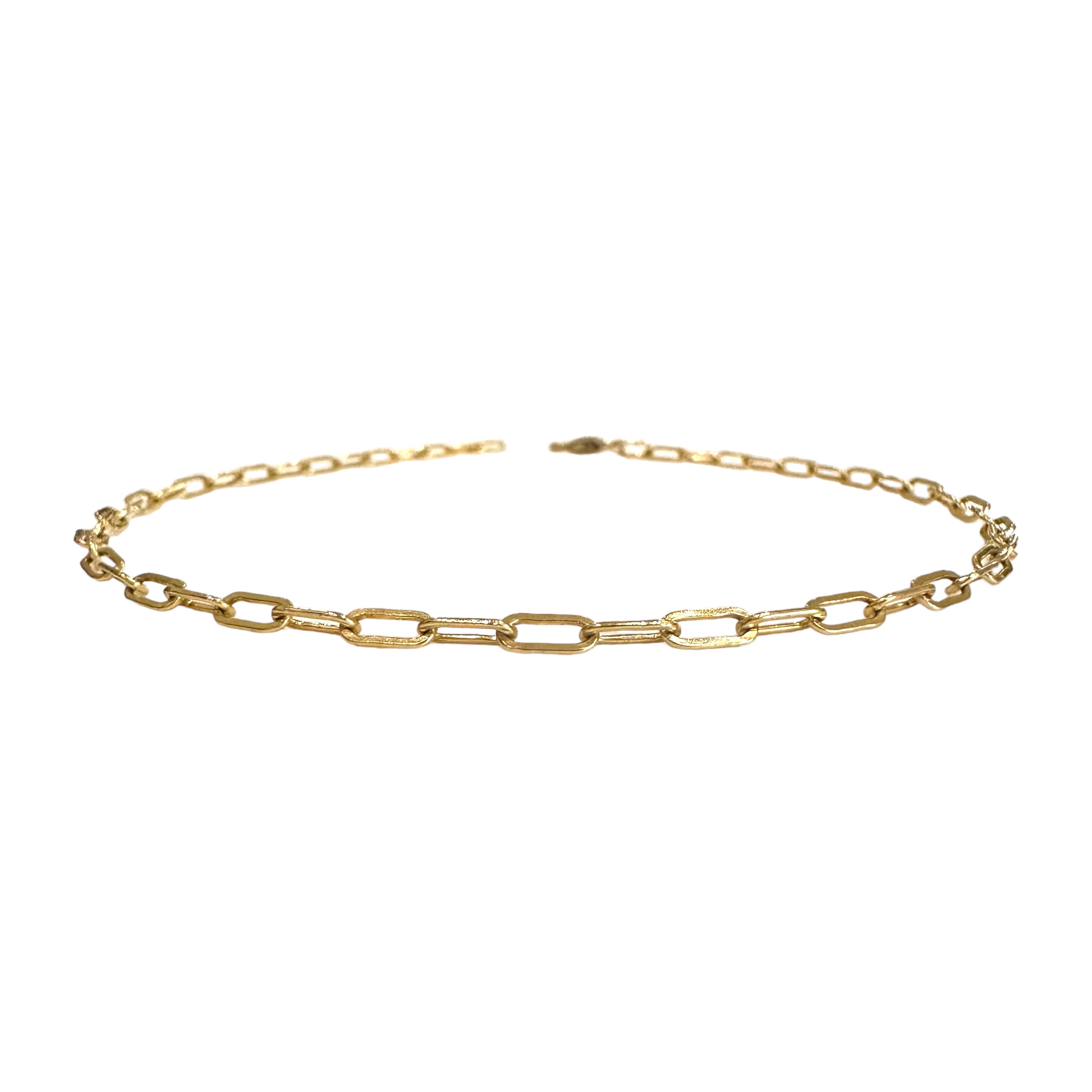 Diamond Initial Mini Paperclip Anklet