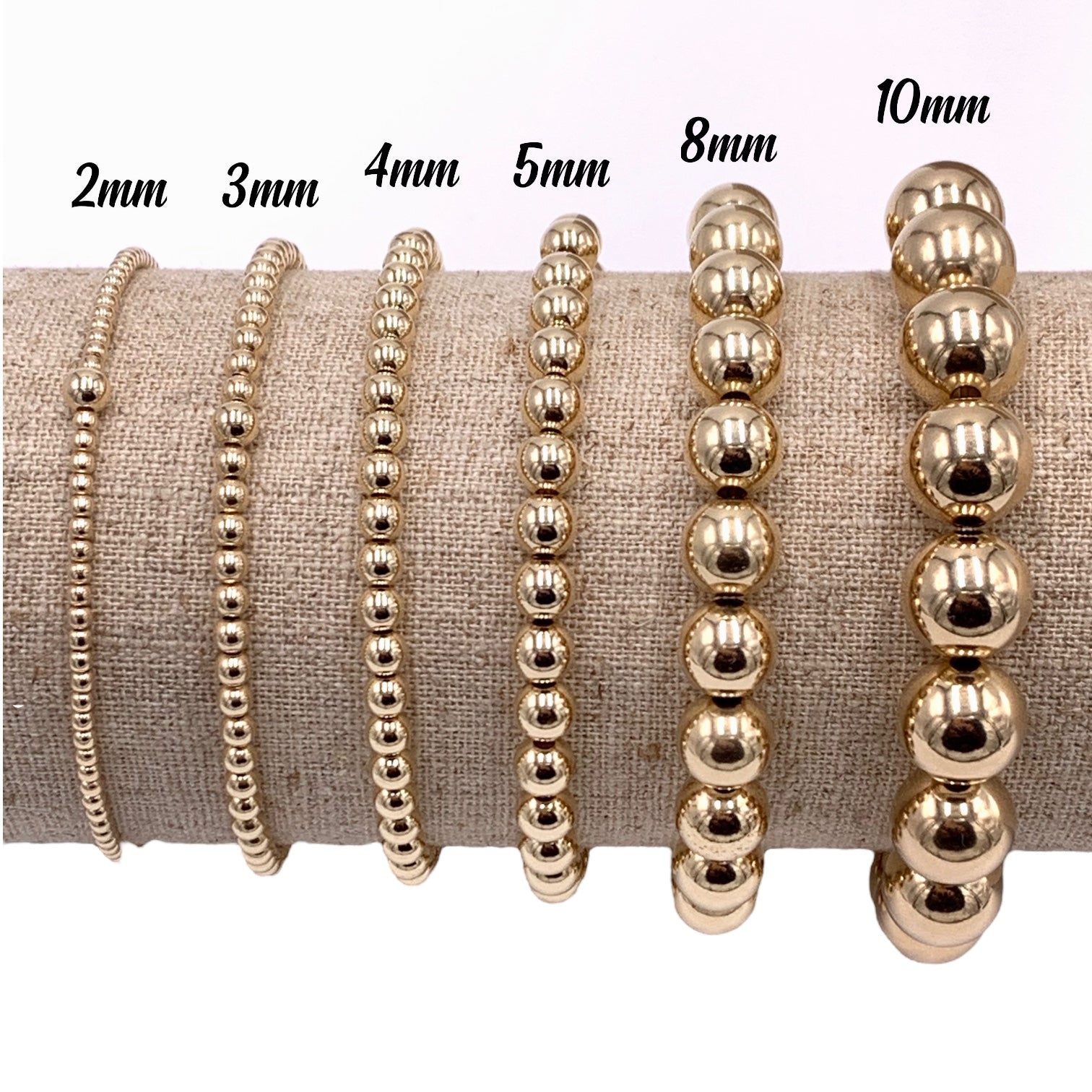 2mm Gold Filled Beaded Bracelet