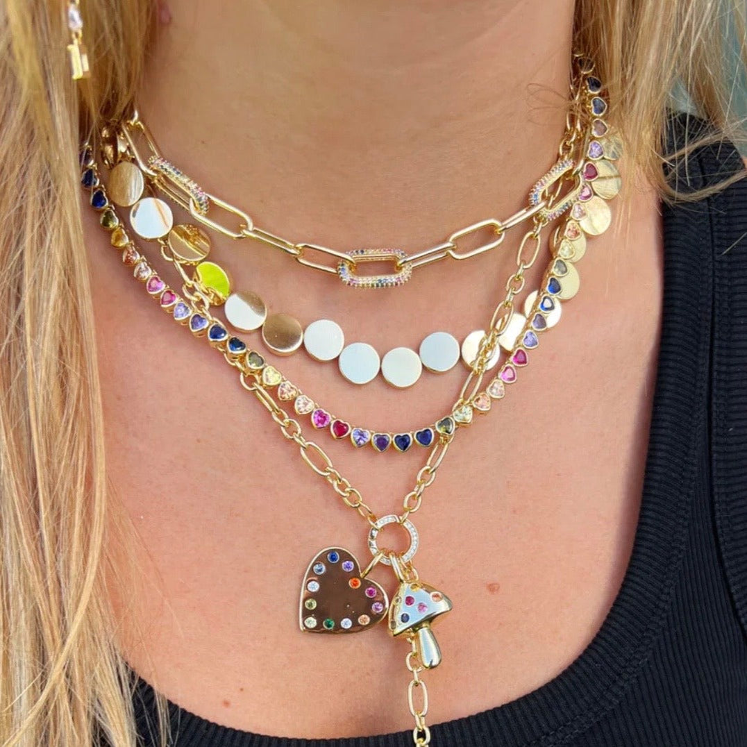 Flat Disc Tennis Necklace