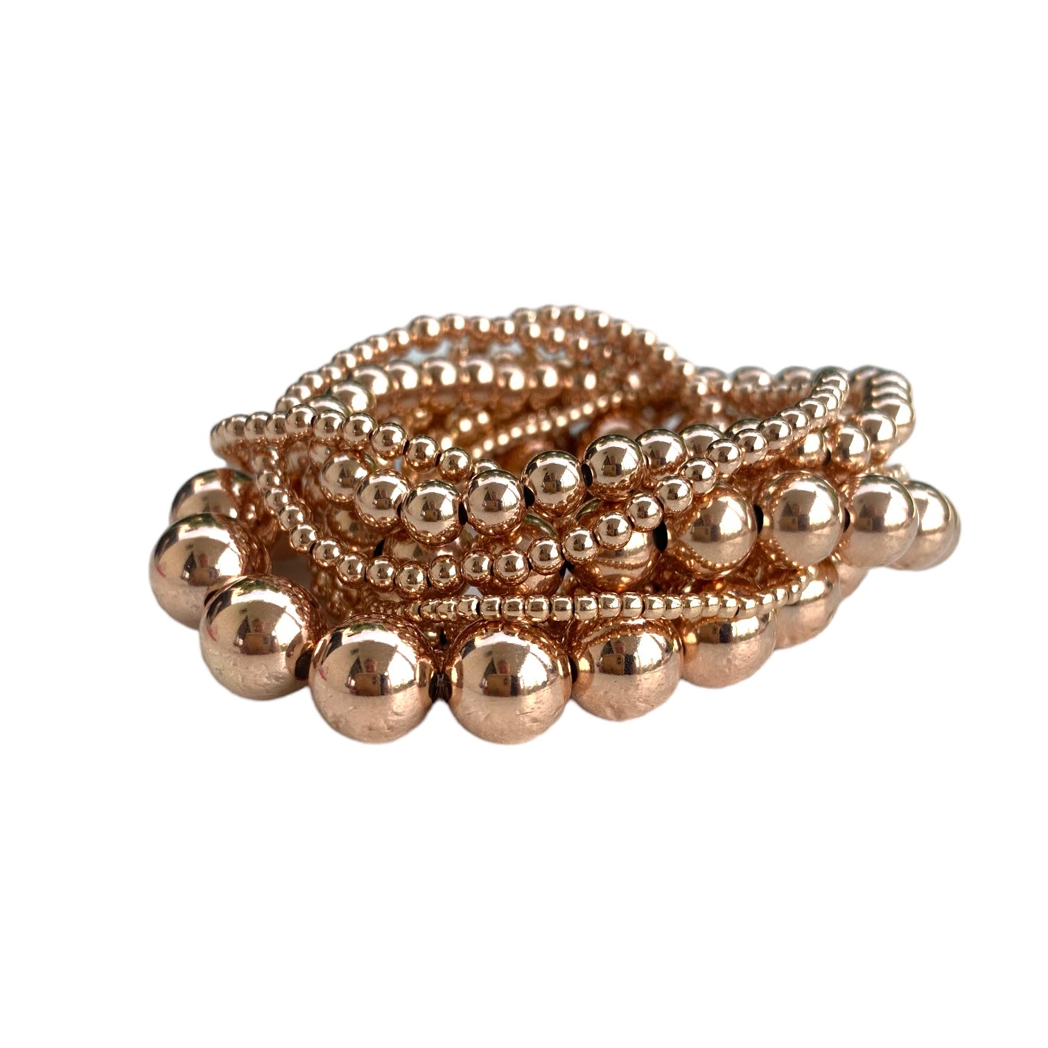 8mm Rose Gold Filled Beaded Bracelet