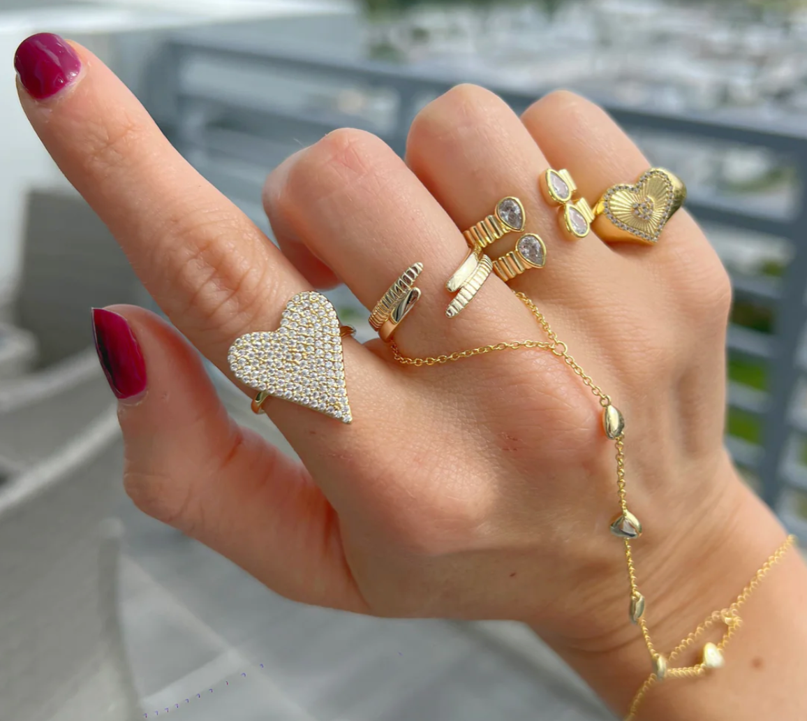 Fluted Bezel Pear Ring