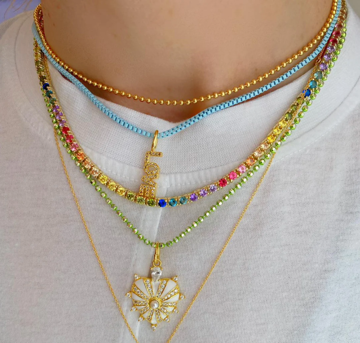 Rainbow Tennis Necklace