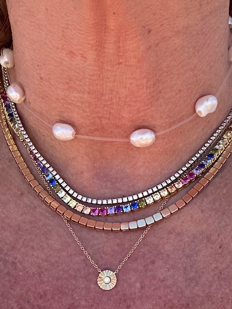 Rainbow Tennis Necklace