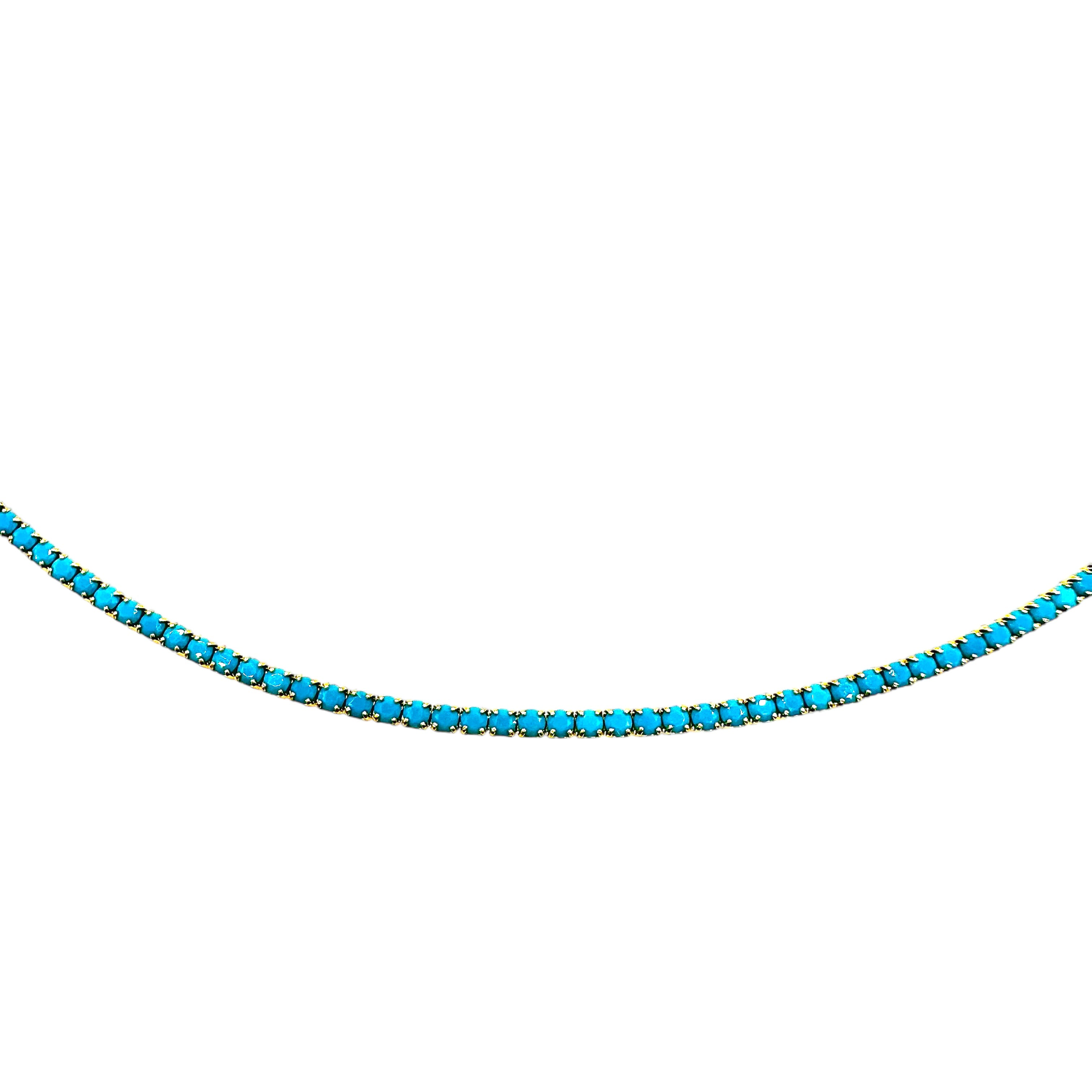 1.5mm Mini Classic Turquoise Tennis Necklace