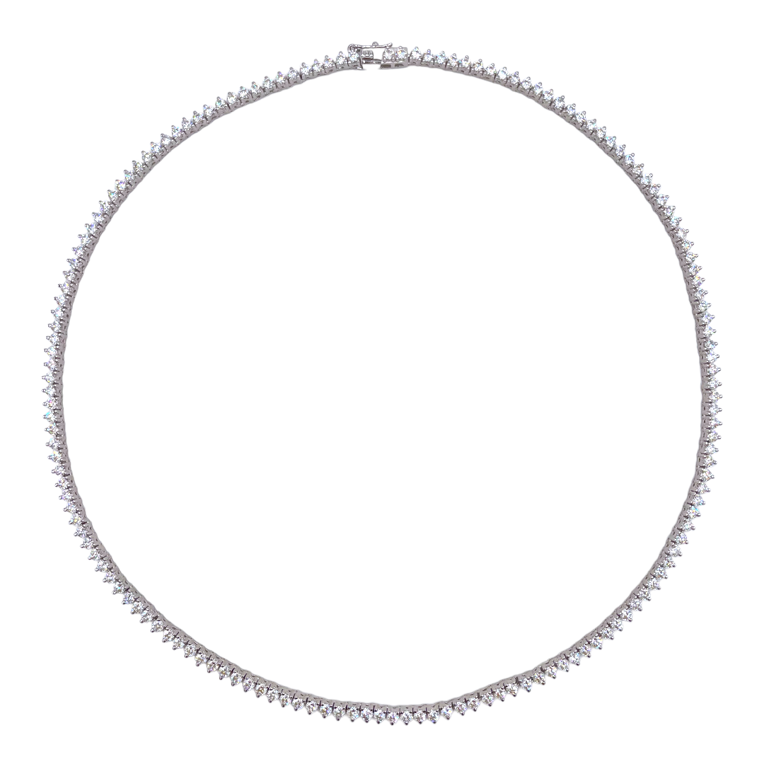 2.5mm 3 Prong Tennis Necklace