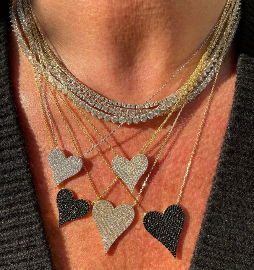 Big Love Large Pointed Heart Pendant Necklace