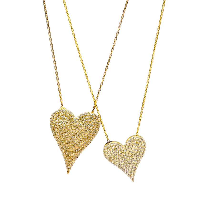 Big Love Large Pointed Heart Pendant Necklace