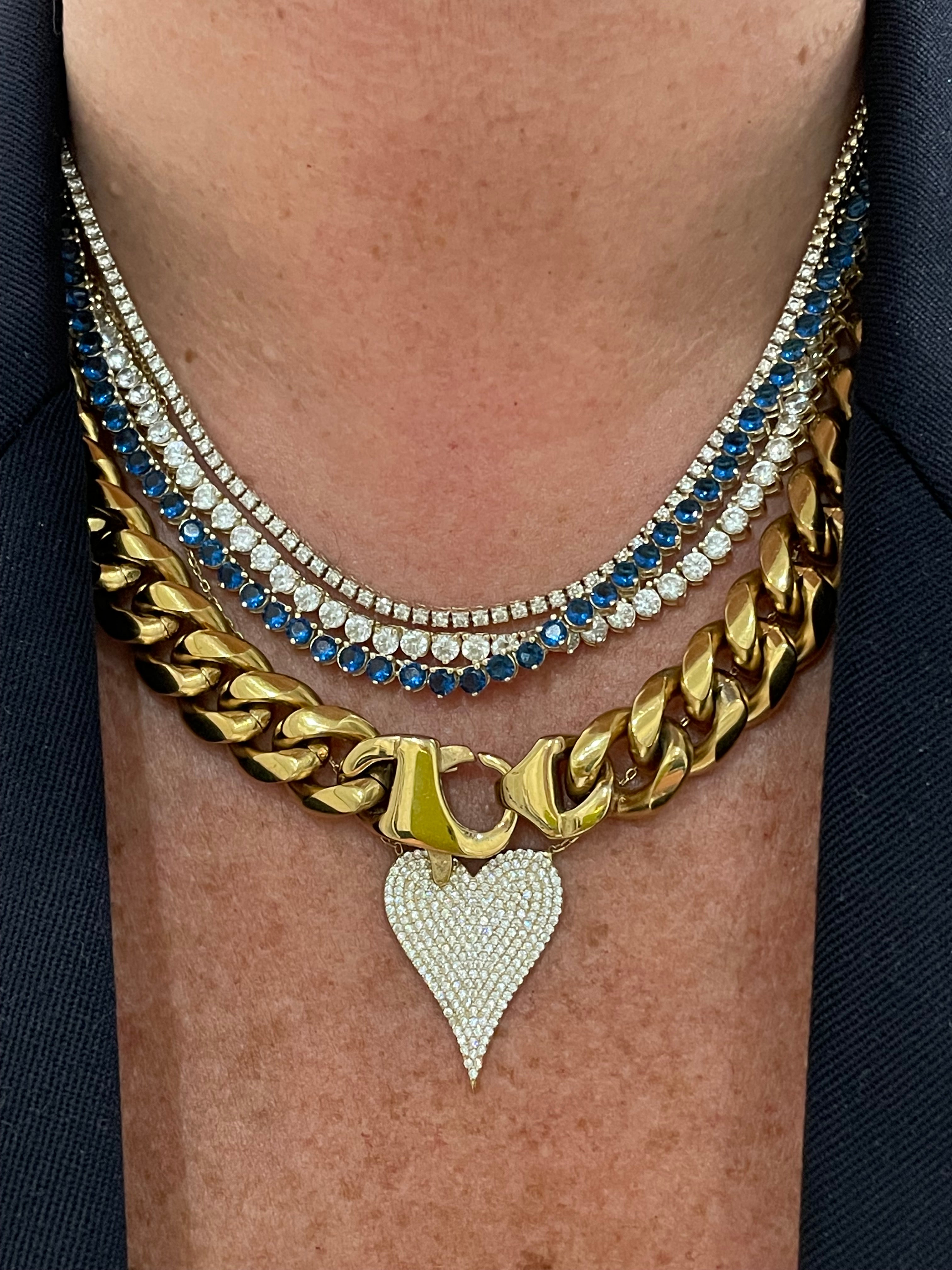 Big Love Large Pointed Heart Pendant Necklace