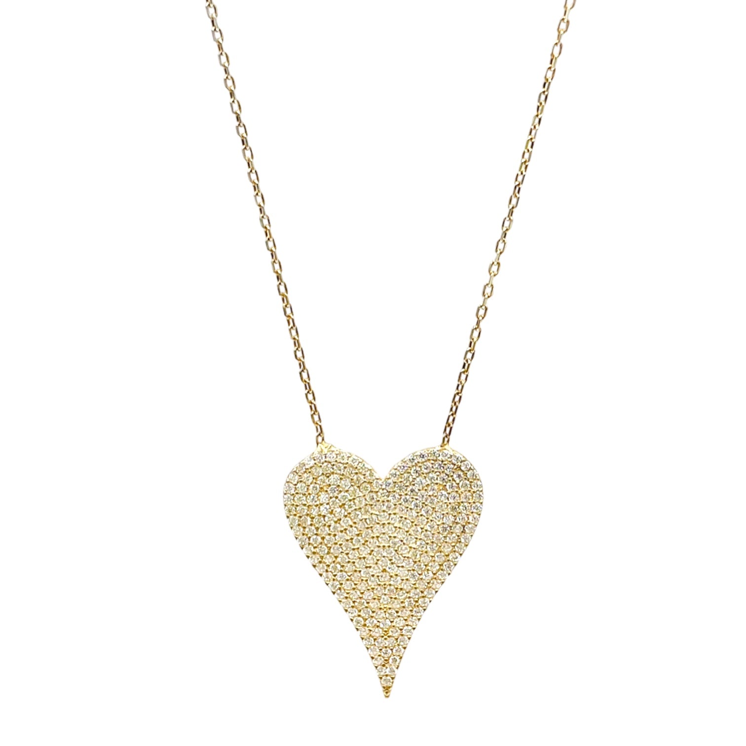 Big Love Large Pointed Heart Pendant Necklace