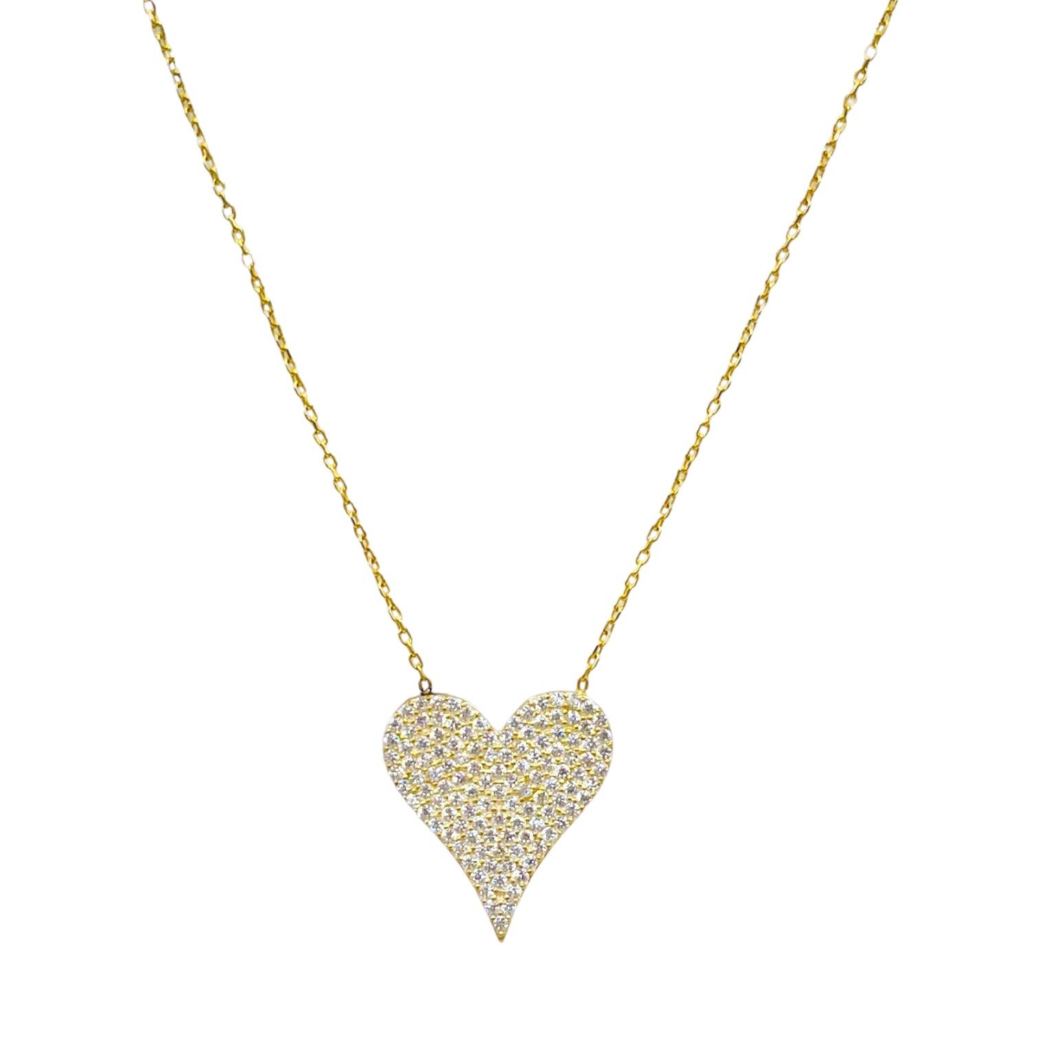 Big Love Large Pointed Heart Pendant Necklace