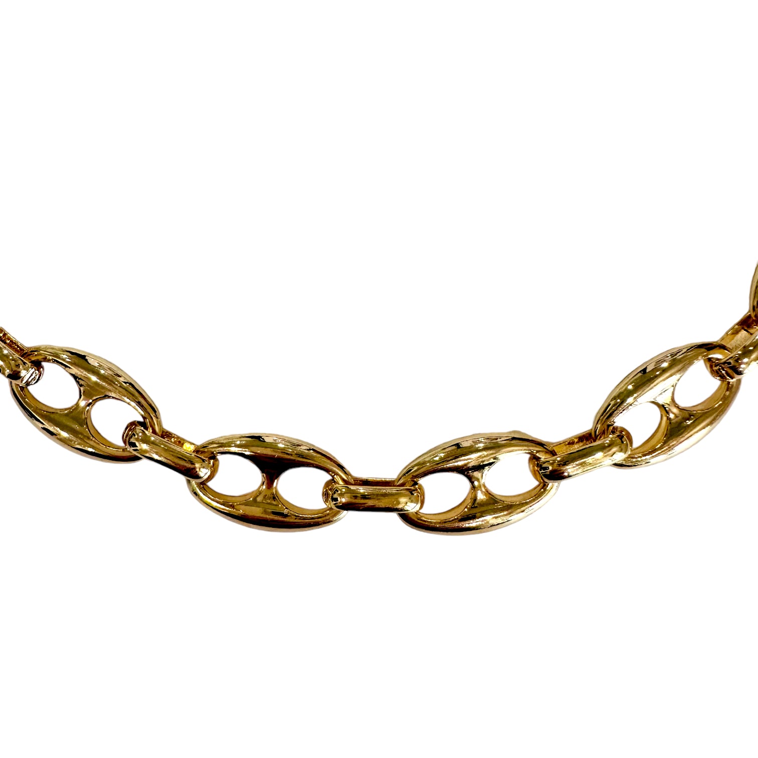 Large Puffed Mariner Link Necklace