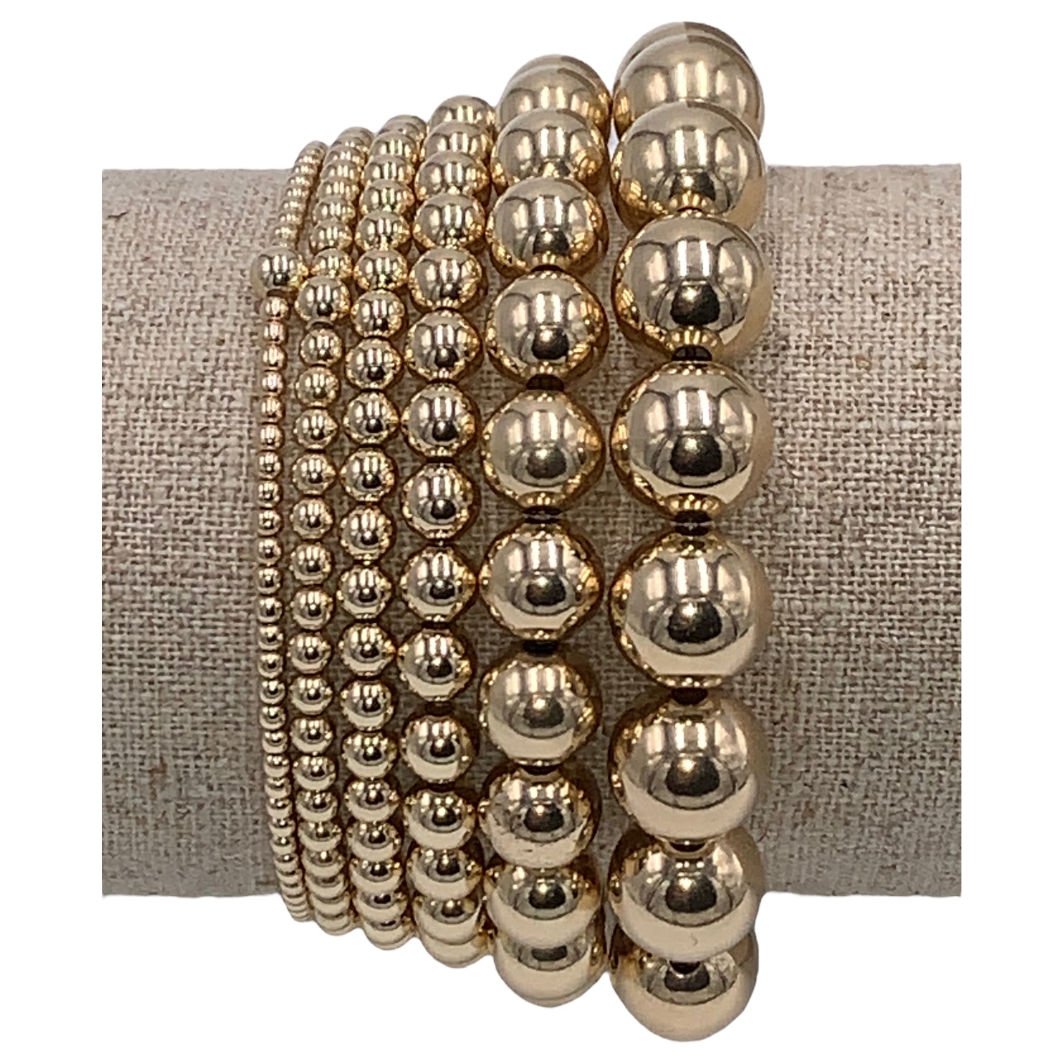 10mm Gold Filled Beaded Bracelet
