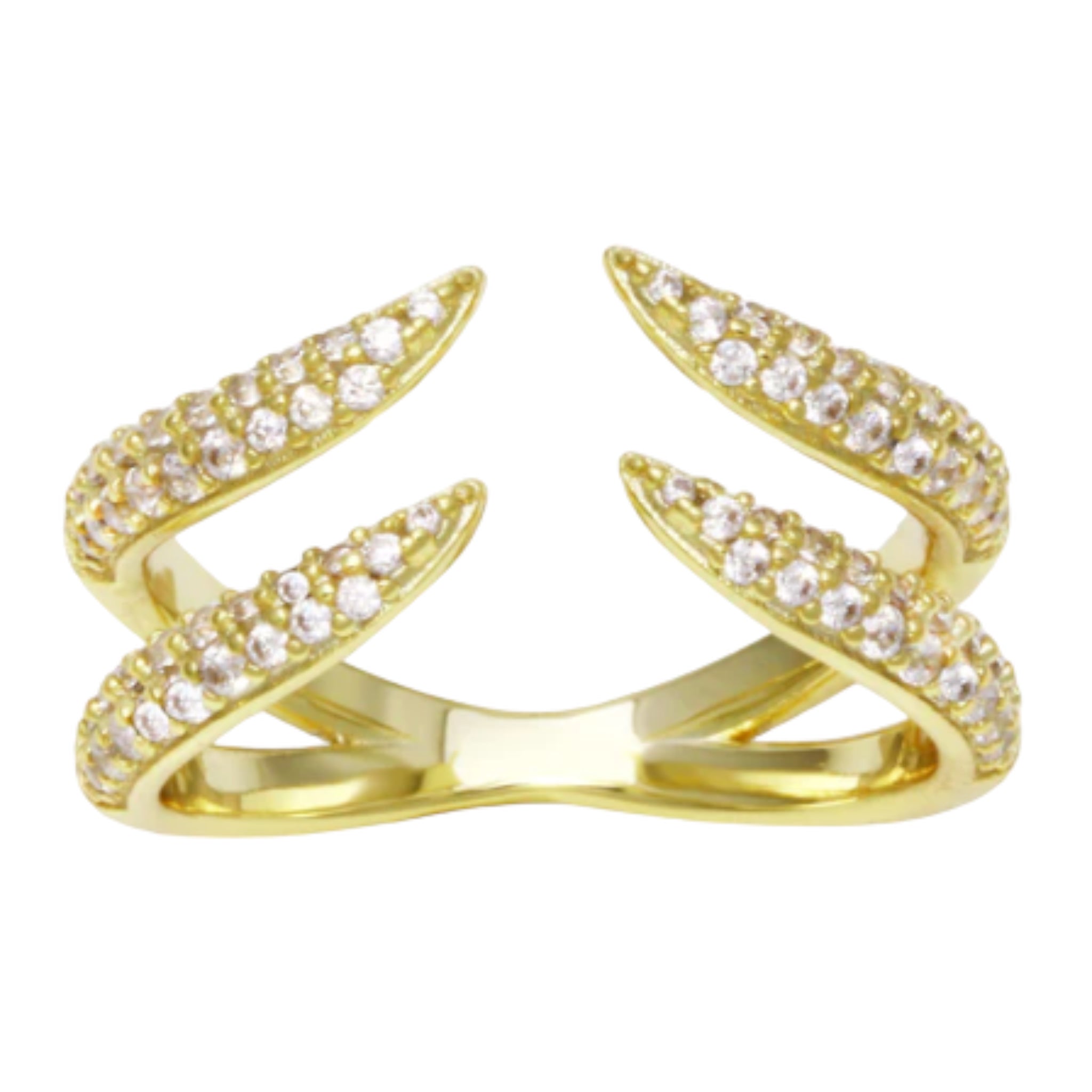 Double Pave Open Claw Ring