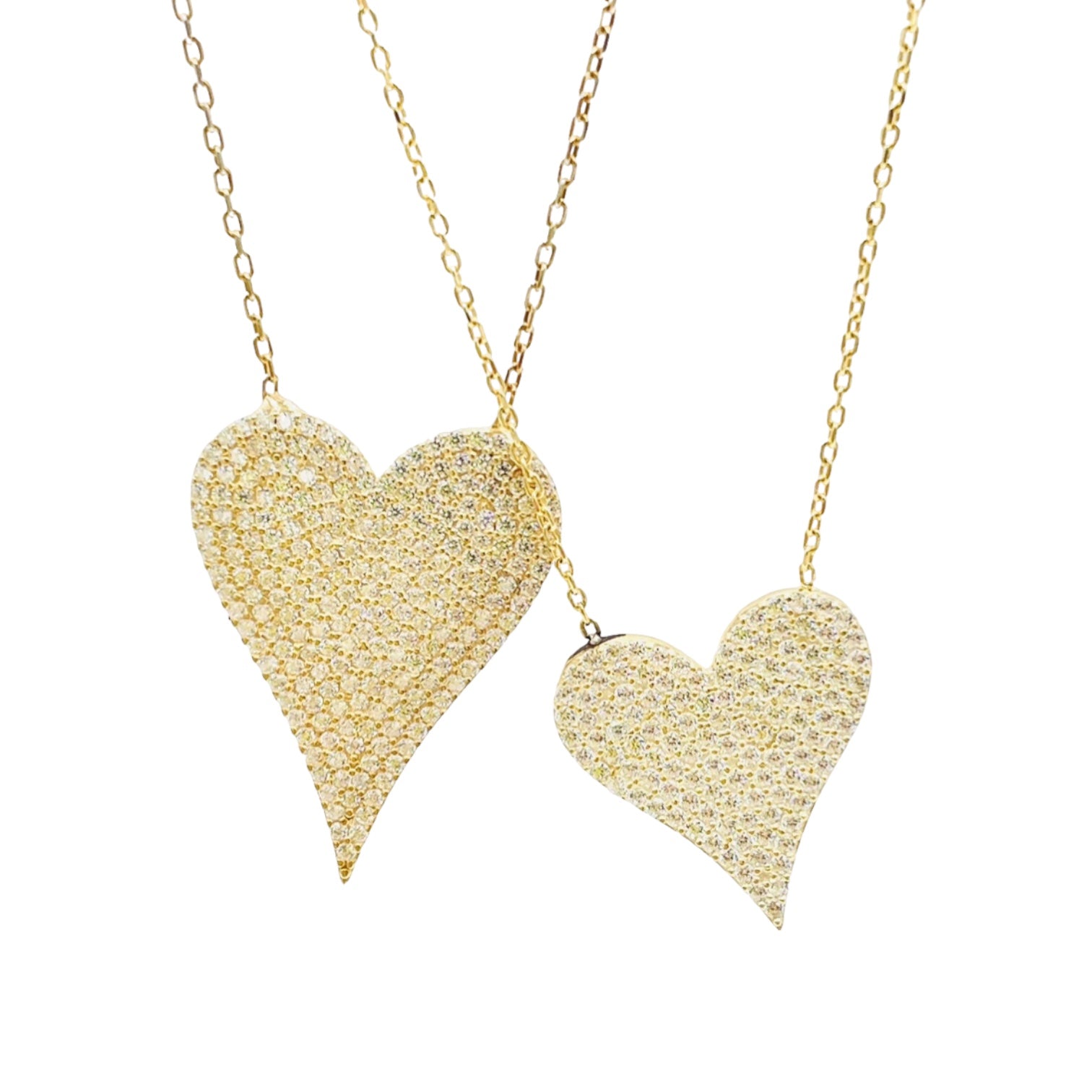 Big Love Large Pointed Heart Pendant Necklace