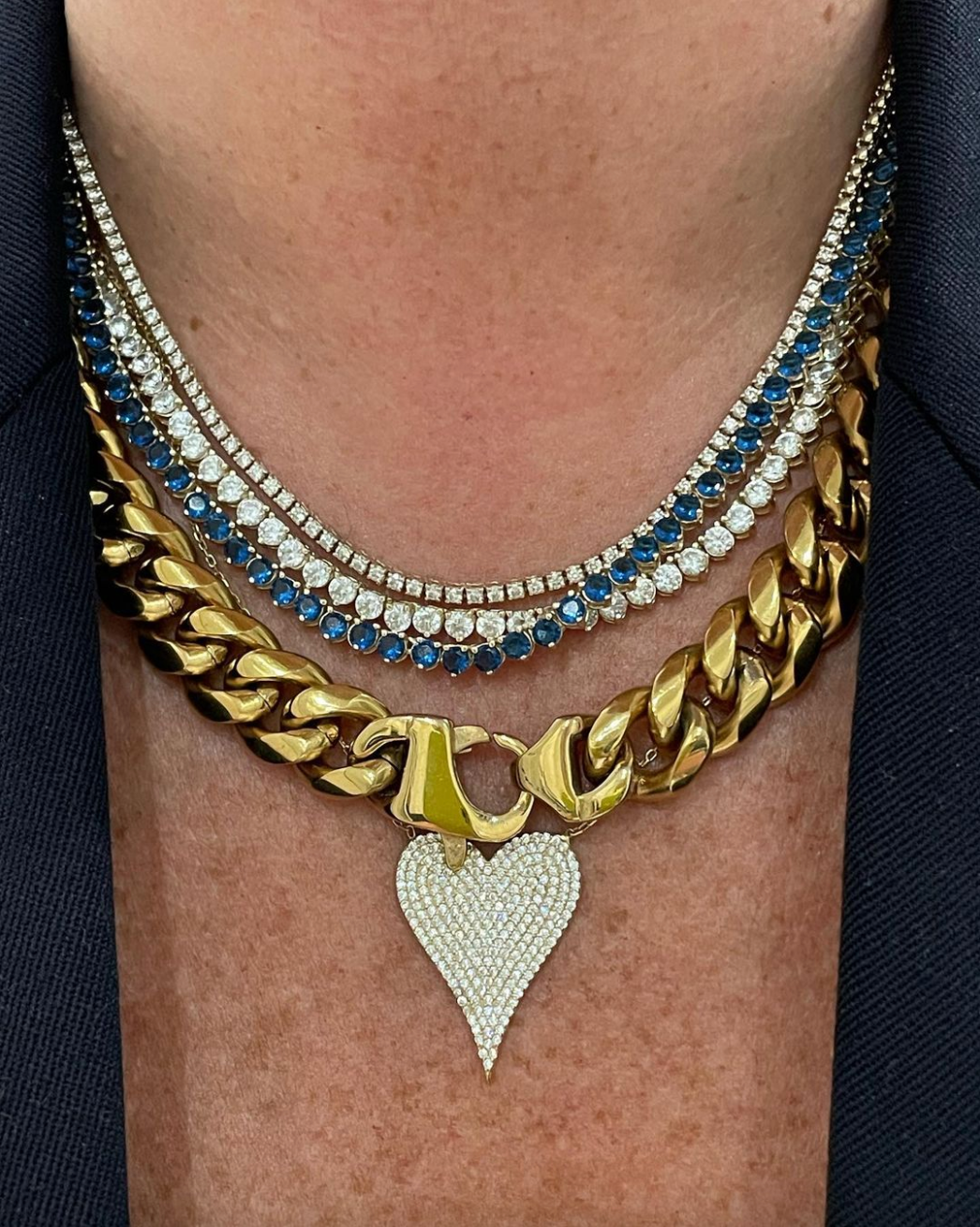 Big Love Large Pointed Heart Pendant Necklace