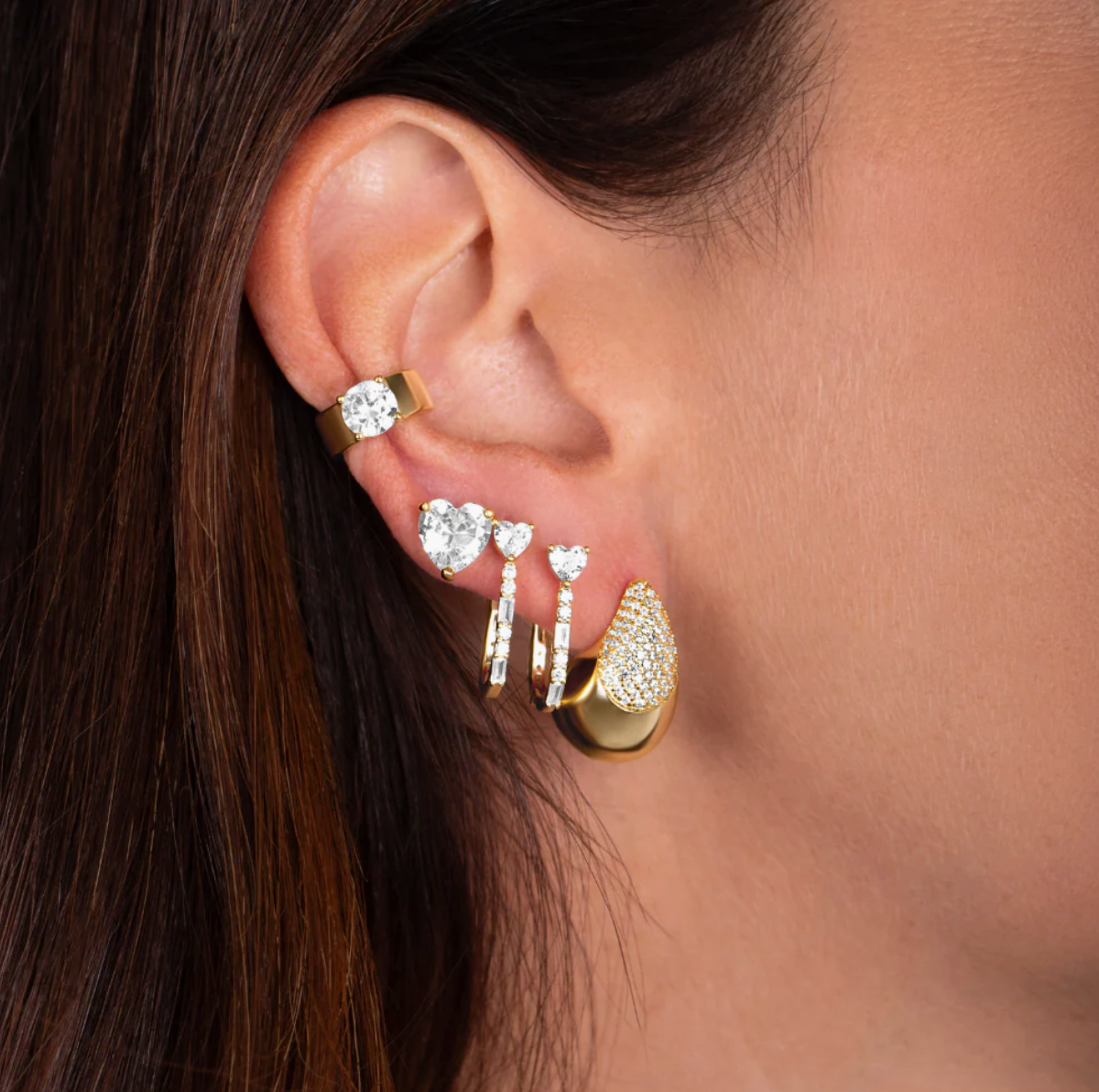 Solitaire Stone Ear Cuff