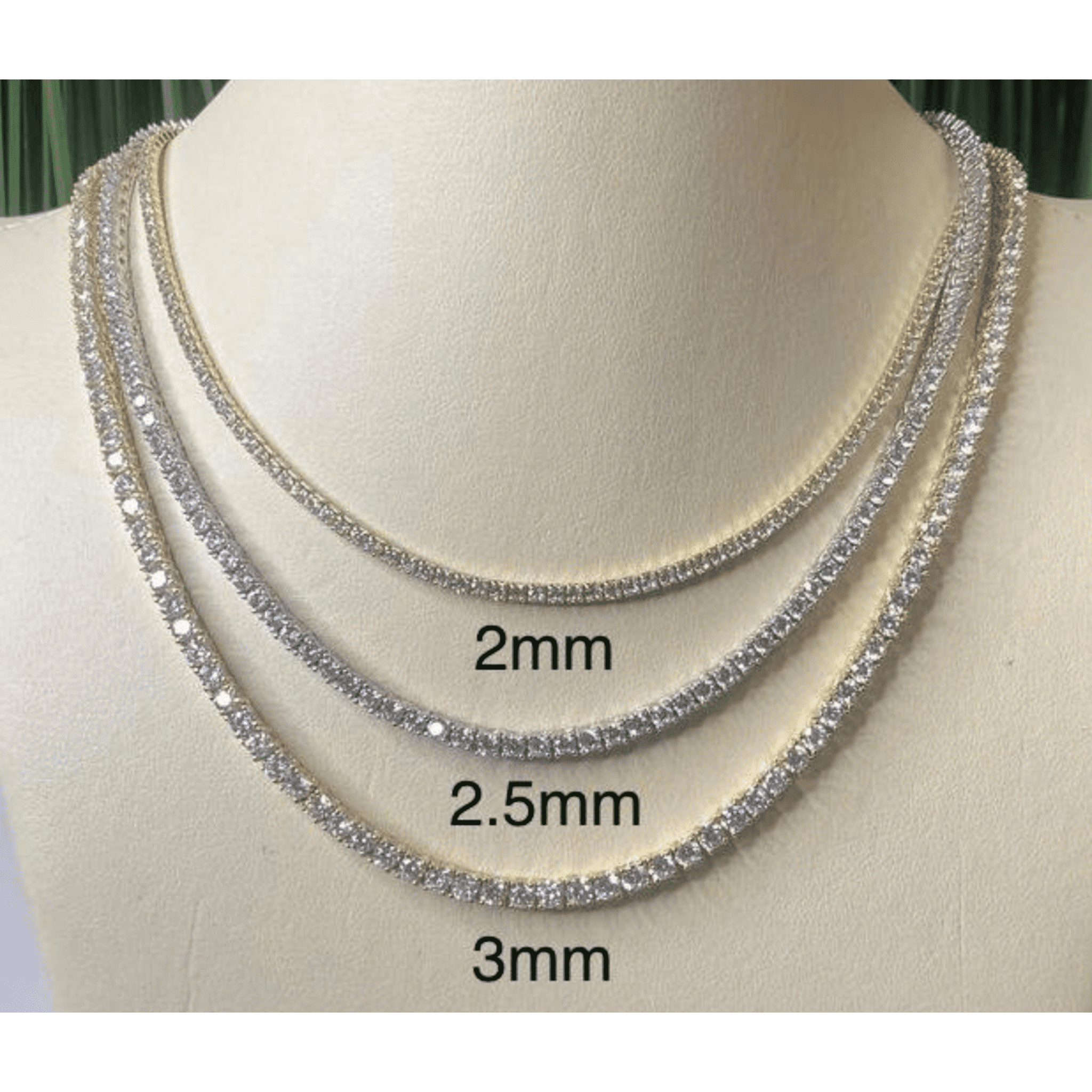 2.5mm Gold Classic Tennis Necklace