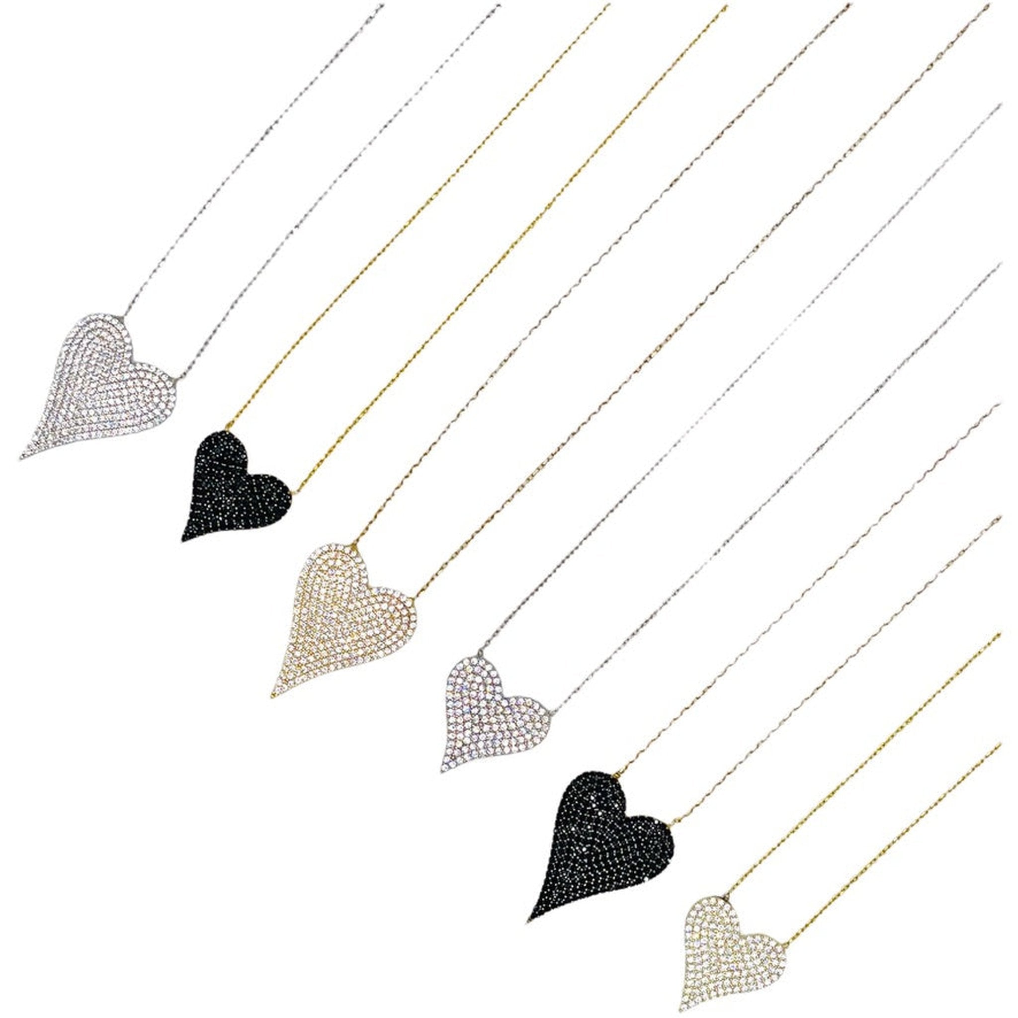 Big Love Large Pointed Heart Pendant Necklace