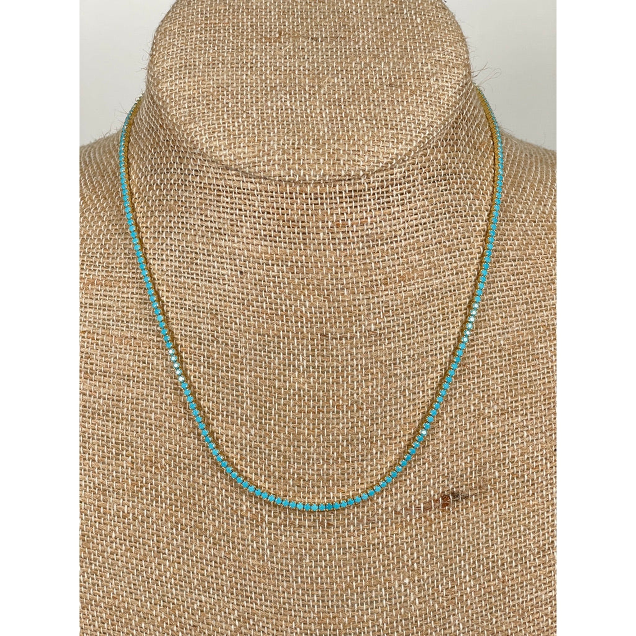 1.5mm Mini Classic Turquoise Tennis Necklace